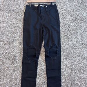 Levi's Black Distressed Knee-Rip Jeggings